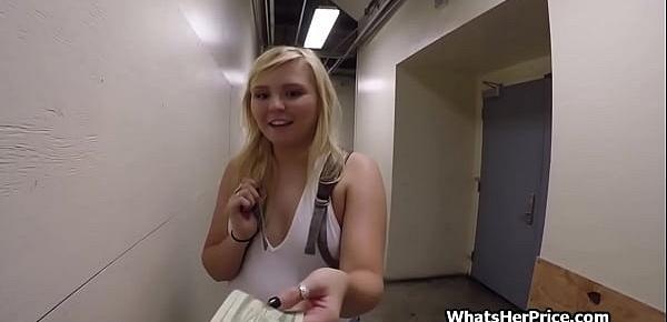  Paying chubby blonde stranger for a quickie